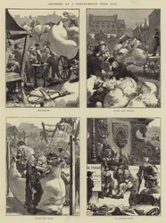 Croquis à une foire de laine de Northampton